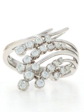EFFY Diamond Cluster Cocktail Bypass Ring - White Gold 14k Round .50ctw Spray